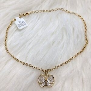 Gold Plated Butterfly Ankle Bracelet